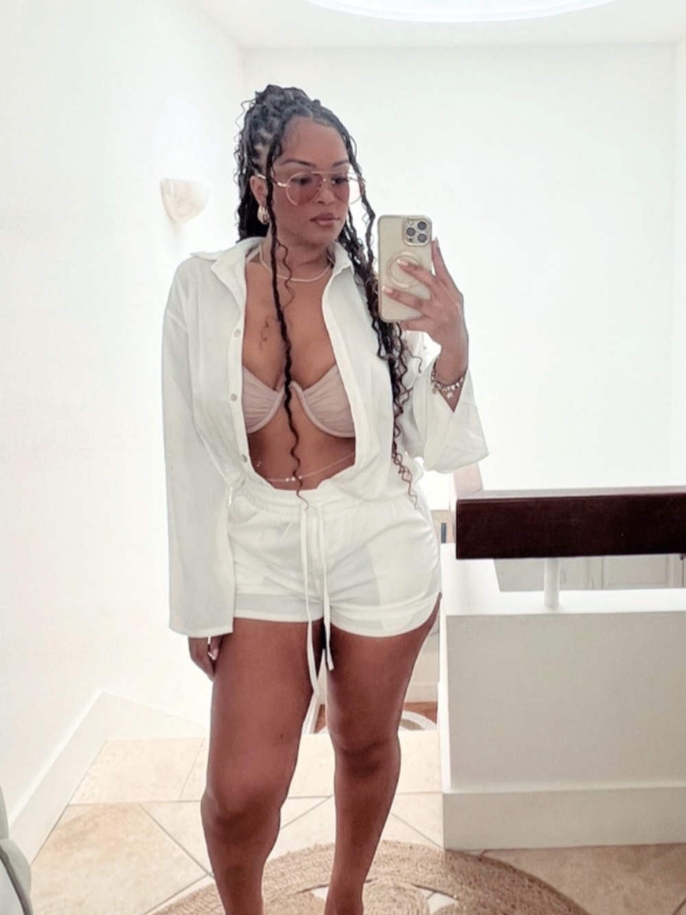 REVOLVE White Drawstring Lounge set